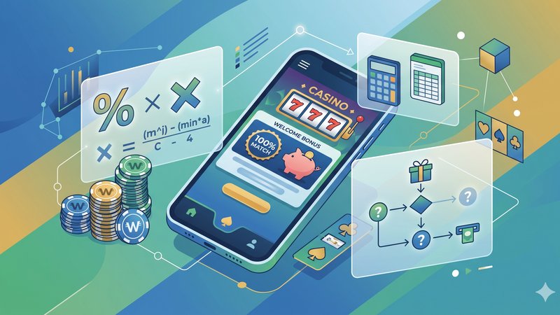 Иллюстрация с мобильным телефоном и финансовыми символами для статьи о расчете вейджера бонусов